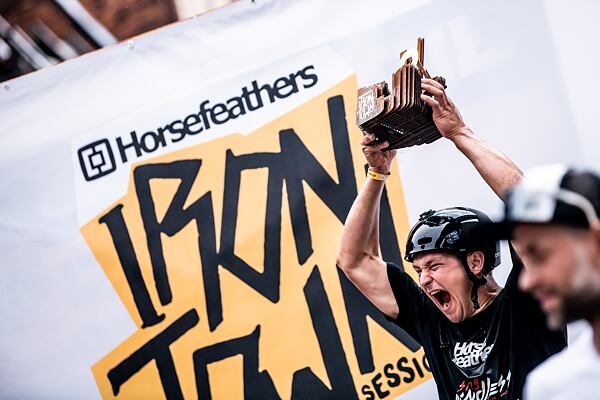 Chimpanzee snowboarding